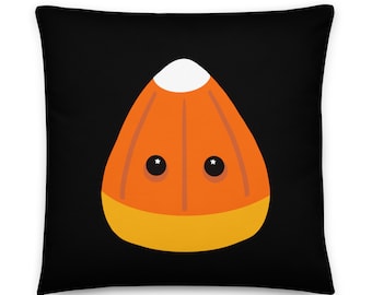 Candy Corn Halloween Throw Pillow