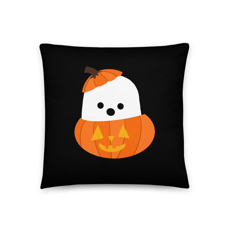 Pumpkin Ghost Throw Pillow