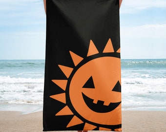 Jack-O-Lantern Sun Halloween Beach Towel | Summerween Towel