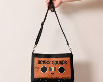 Scary Sounds Cassette Tape Halloween Crossbody bag