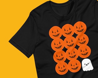 Ghost and Jack o Lanterns Short-Sleeve Unisex Halloween T-Shirt