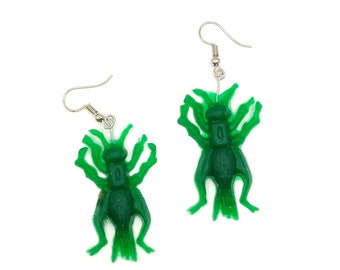 Creepy Crawler Grasshopper 90s Earrings