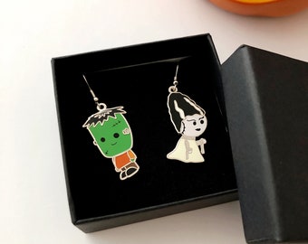 Monster and Bride Drop Earrings