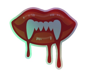 Vampire Fangs Holographic sticker