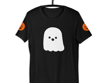 Ghost and Pumpkins Short-Sleeve Unisex Halloween T-Shirt