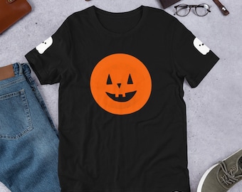 Jack O Lanterns and Ghosts Short-Sleeve Unisex Halloween T-Shirt