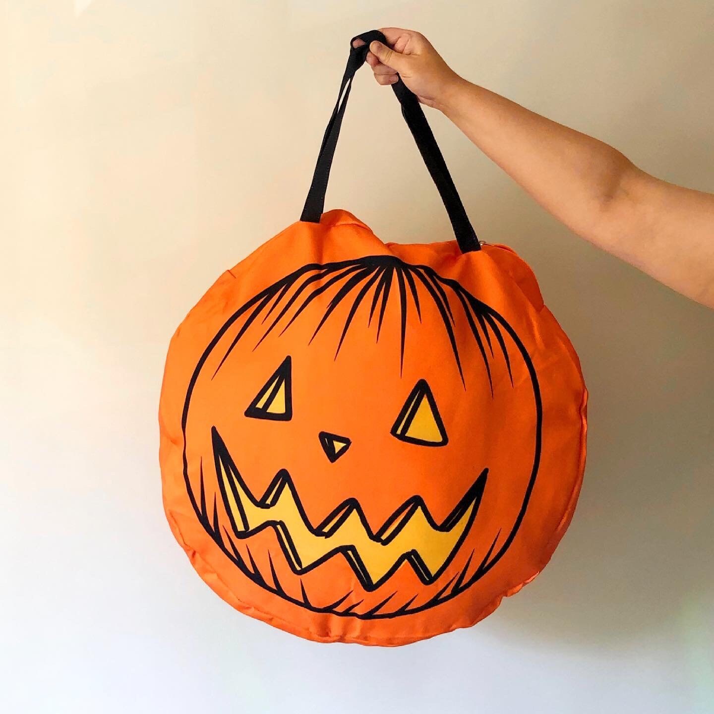 PRE ORDER Jack O Lantern Monster Size Round Canvas Tote