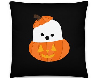 Pumpkin Ghost Throw Pillow