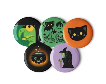 Witchy Set of pin buttons