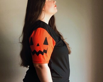 Unisex Jack-O-Lantern Sleeve Halloween T-shirt