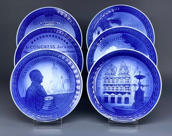 Royal Copenhagen Denmark Jubilee Porcelain Plates 200 Years Anniversary Bicentenary by Sven Vestergaard