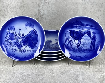 Desiree Denmark Mother's Day Porcelain Plates by Svend Jensen Old Copenhagen Blue 1970 - 1986