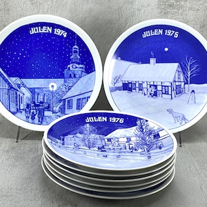 ELG&ELG Porslin, Sweden, Seltmann Weiden, Bavaria West Germany, LAHOLM&#39;S Vintage Christmas Porcelain Plate Collection 1974-1980