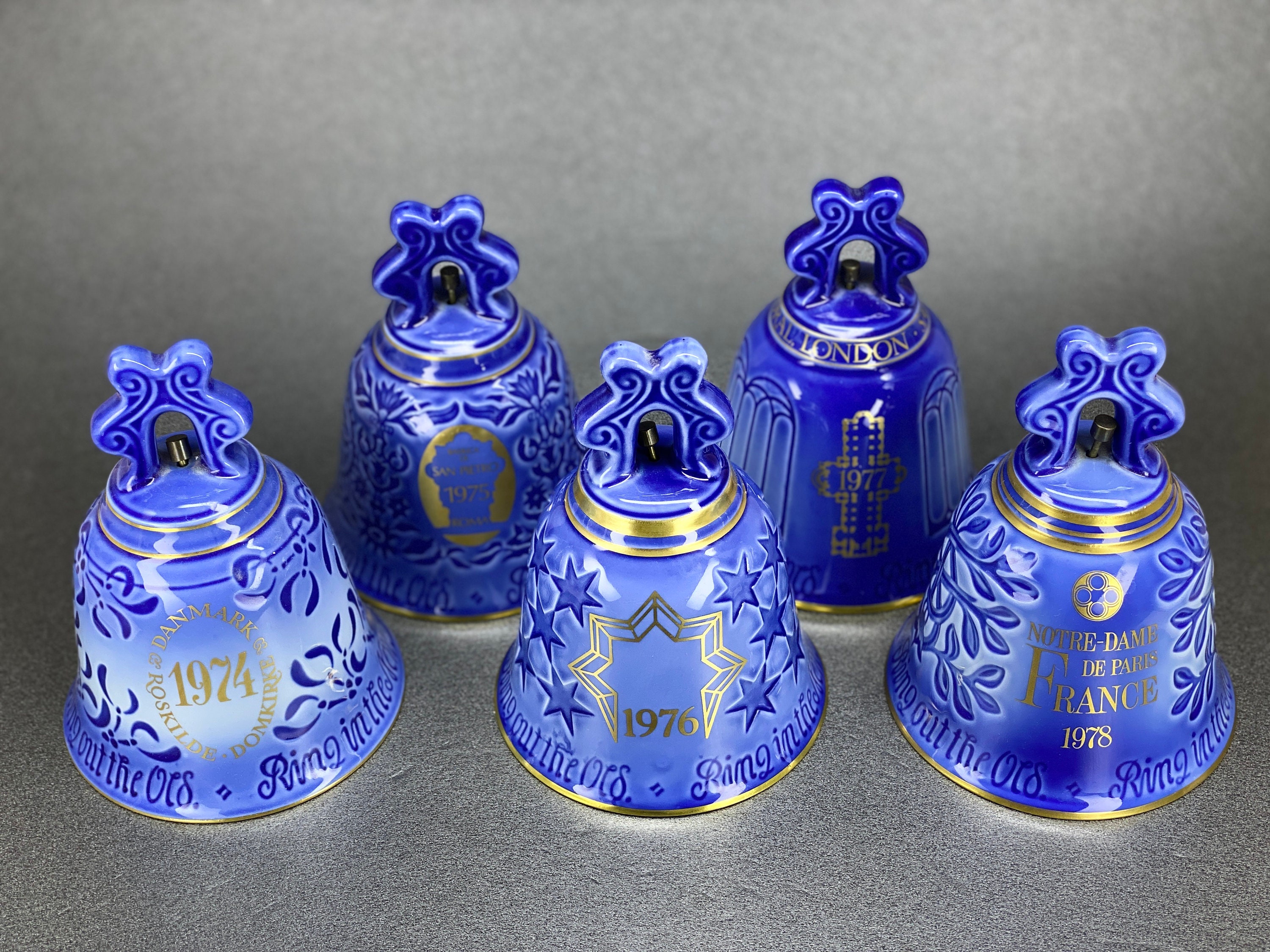 Bing & Grondahl Porcelain Annual Bells Collection 1974, 1975, 1976