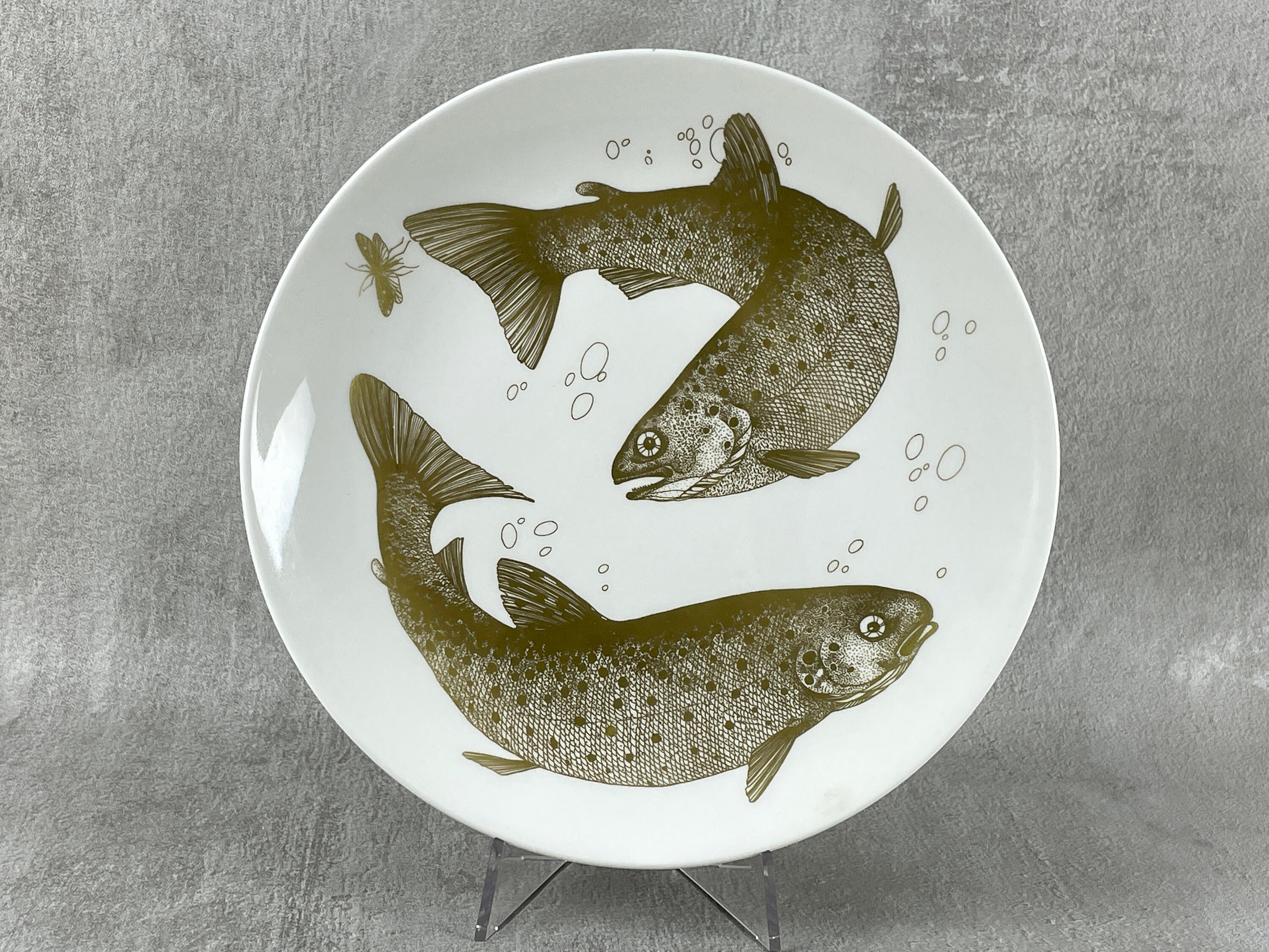 食器 Gustavsberg Fish plate  all color GUSTAVSBERG Endangered Species Porcelain Plate Collection, Gold
