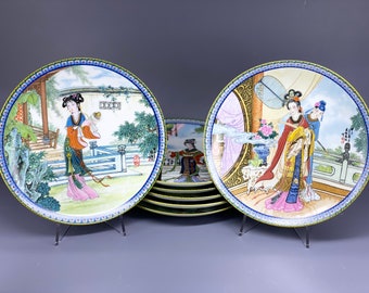IMPERIAL JINGDEZHEN PORCELAIN Yuan-Chun Beauties of The Red Mansion Collectable Plates Asian Art Artist Jiang Xue-Bing Zhao Huimin China