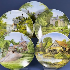 Colección de platos de porcelana D'Arceau-Limoges Paysages de France del artista Michel Julien