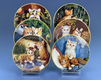 Bavaria Koning Porzellan Porcelain Limited Edition Plates Collection "With Kittens Through the Year" by Jurgen Scholz