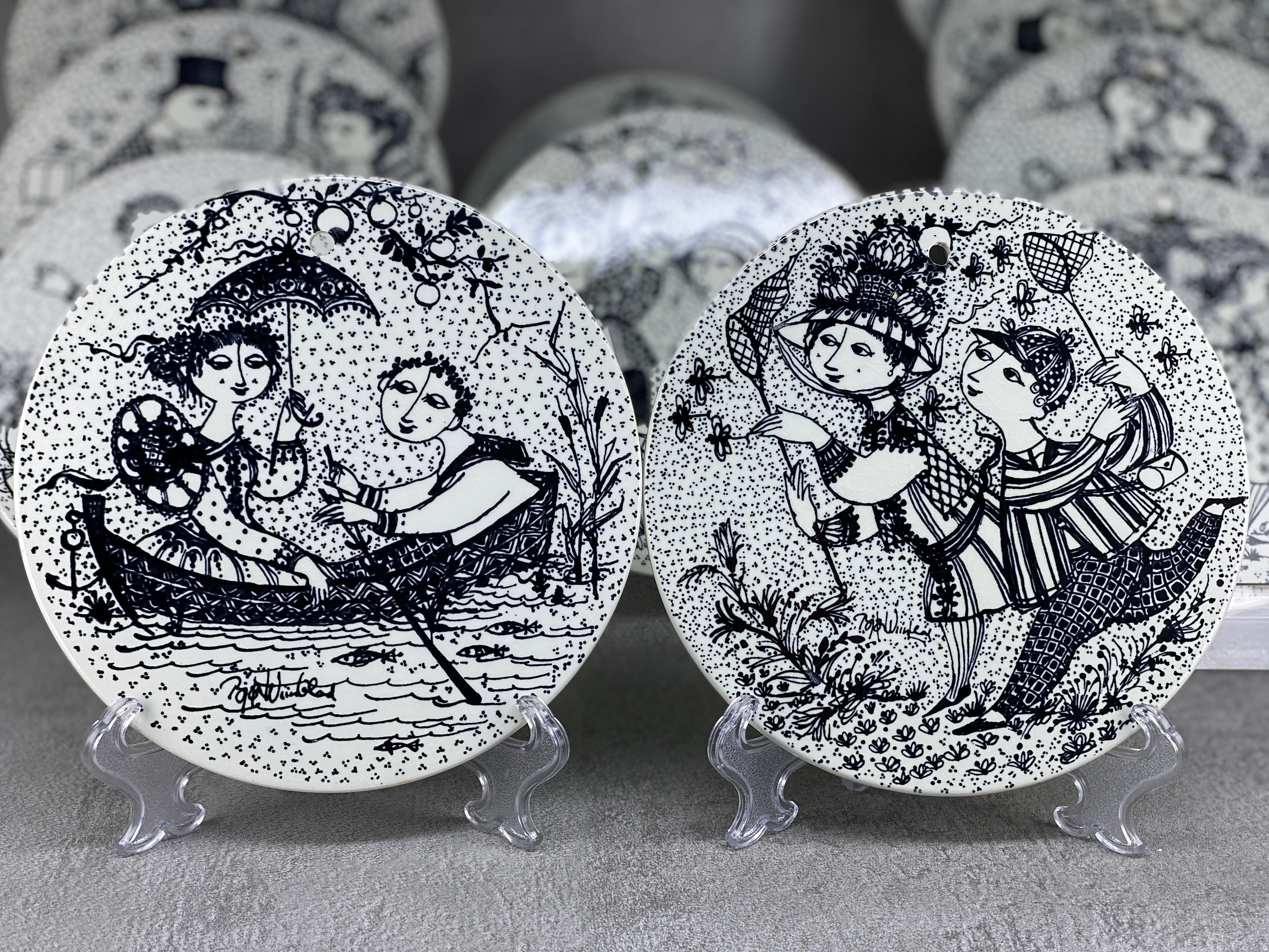 Bjorn Wiinblad NYMOLLE Vintage Wall Plates, Months of Love