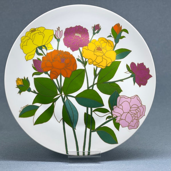 100 Years Rosenthal Studio-Linie Germany, Jubilee Collectible Porcelain Plate with Amazing Flower Bouquet by Wolf Bauer