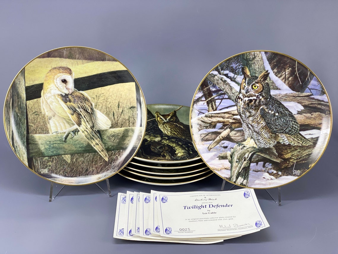 Danbury Mint Original Porcelain Plates The OWLS of NORTH Etsy