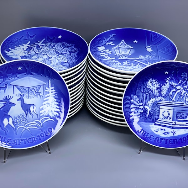 Bing & Grondahl Copenhagen Porcelain Christmas Plates by Henry Thelander, Edvard Jensen