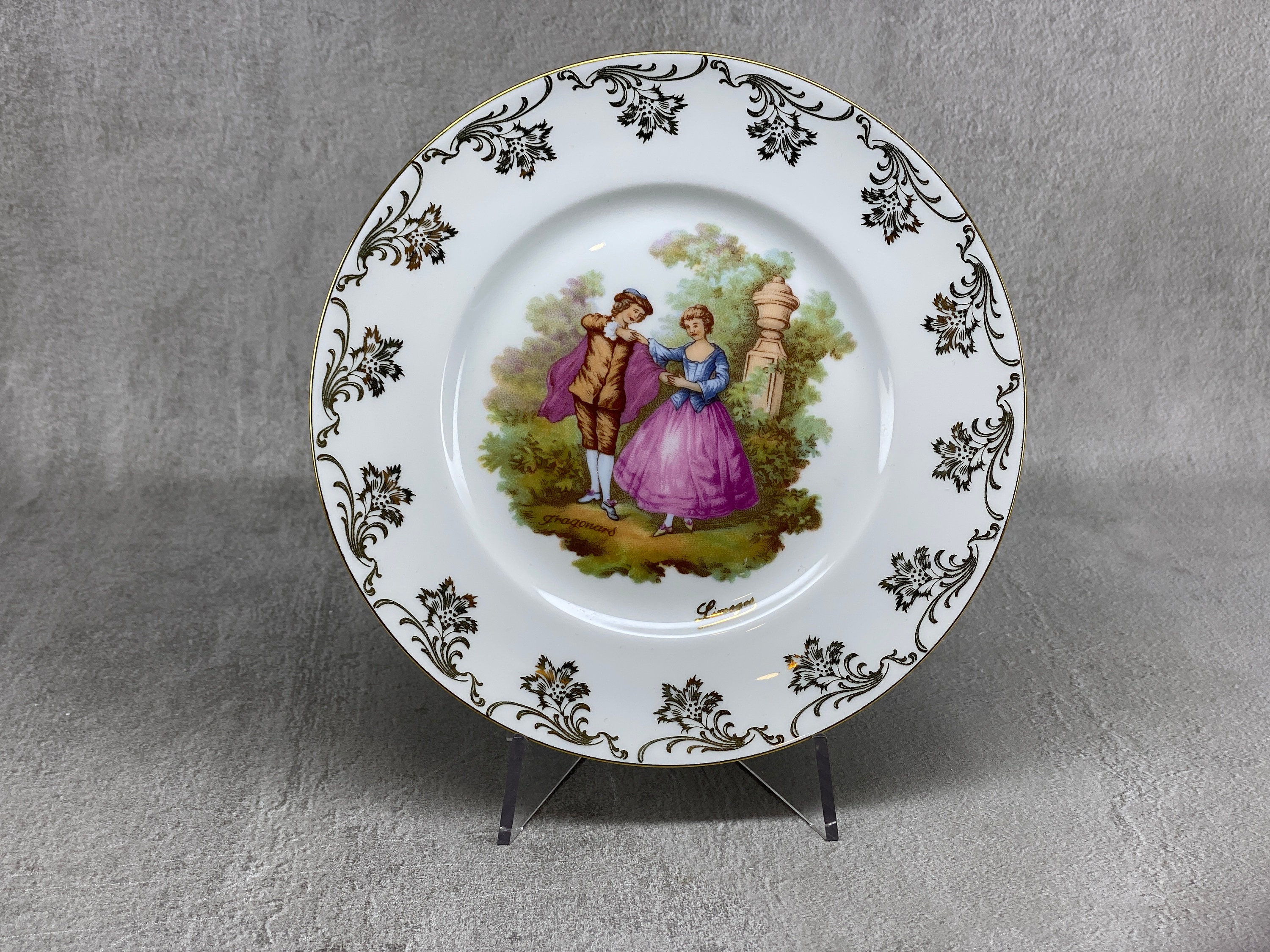 【海外輸入】 Castel Limoges France Etsy - Plate Wall Porcelain Fragonard アンティーク雑貨