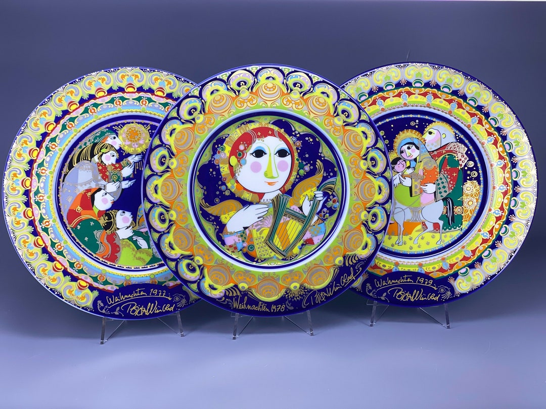 BJORN WIINBLAD Rosenthal Christmas Plates, Angel & Nativity
