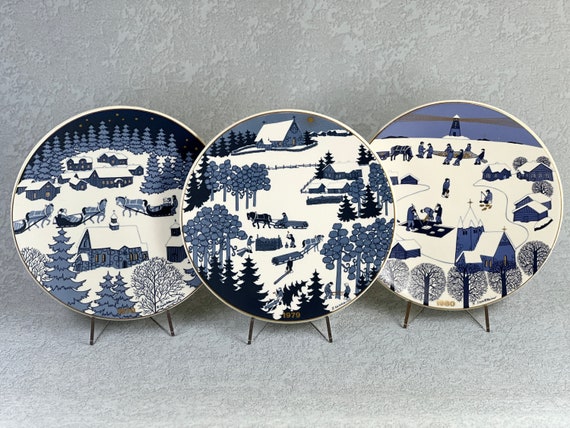 ARABIA Finland Collection of Christmas Plates Designed by