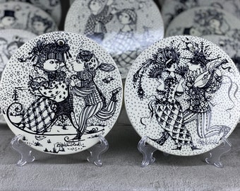 Bjorn Wiinblad NYMOLLE Vintage Wall Plates, Months of Love