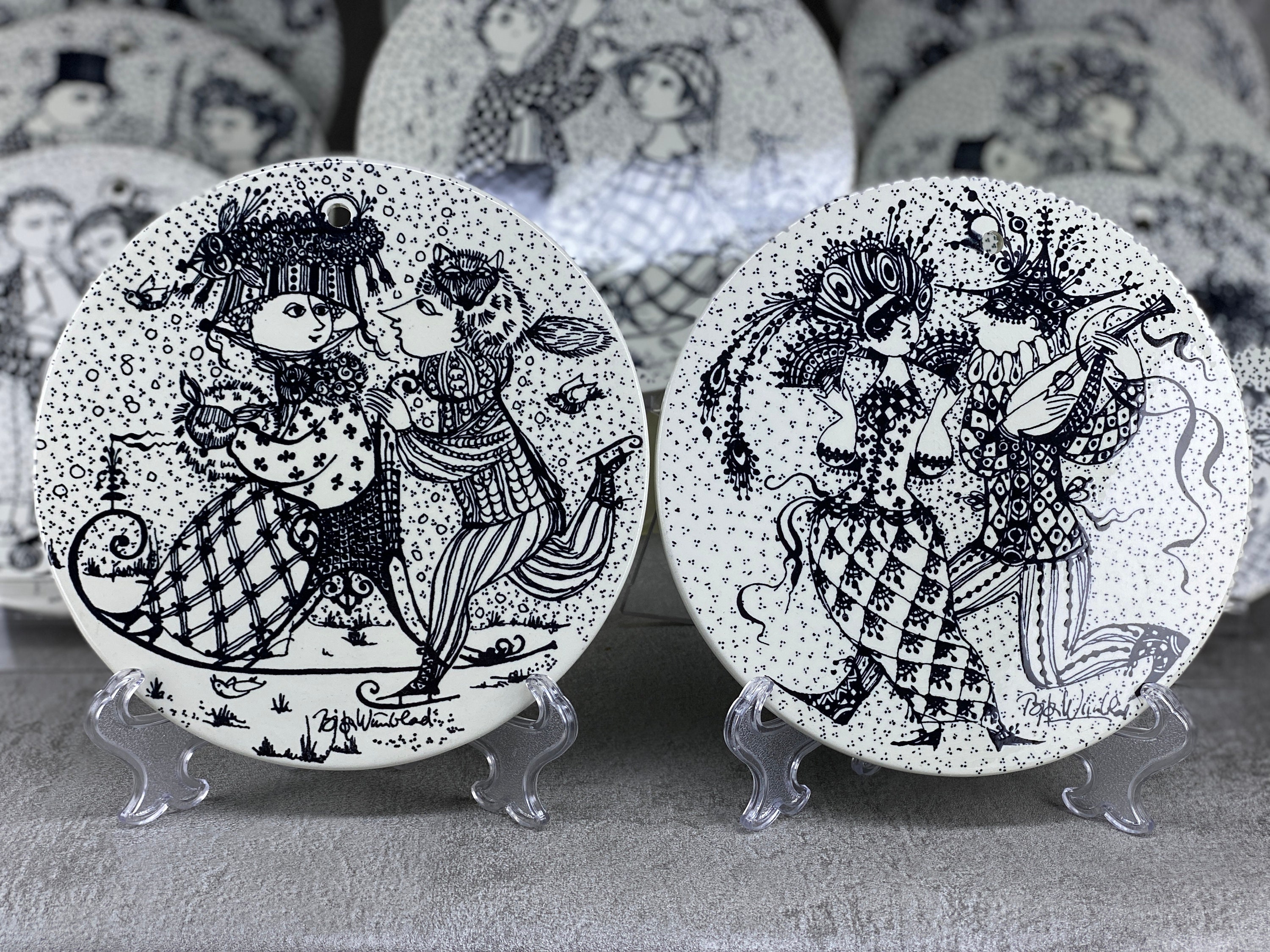 Bjorn Wiinblad NYMOLLE Vintage Wall Plates, Months of Love