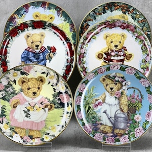 La colección Franklin Mint Heirloom, la colección de platos de porcelana Teddy's Bear de Sarah Bengry