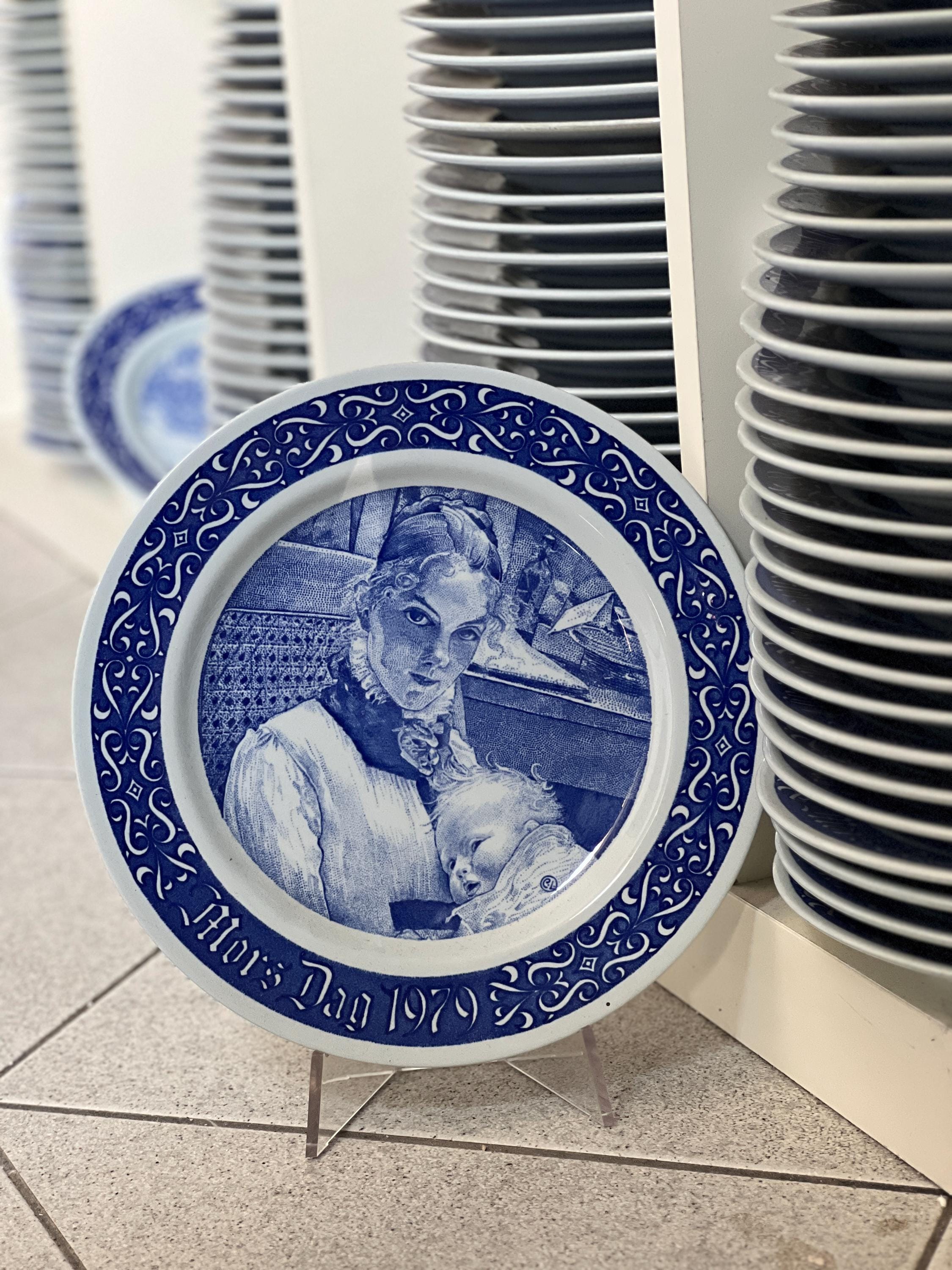 【USED】MOLIN France フランス　プレート　27cm 3P Mothers Day Porcelain Vintage Collectible Plates Rorstrand Sweden