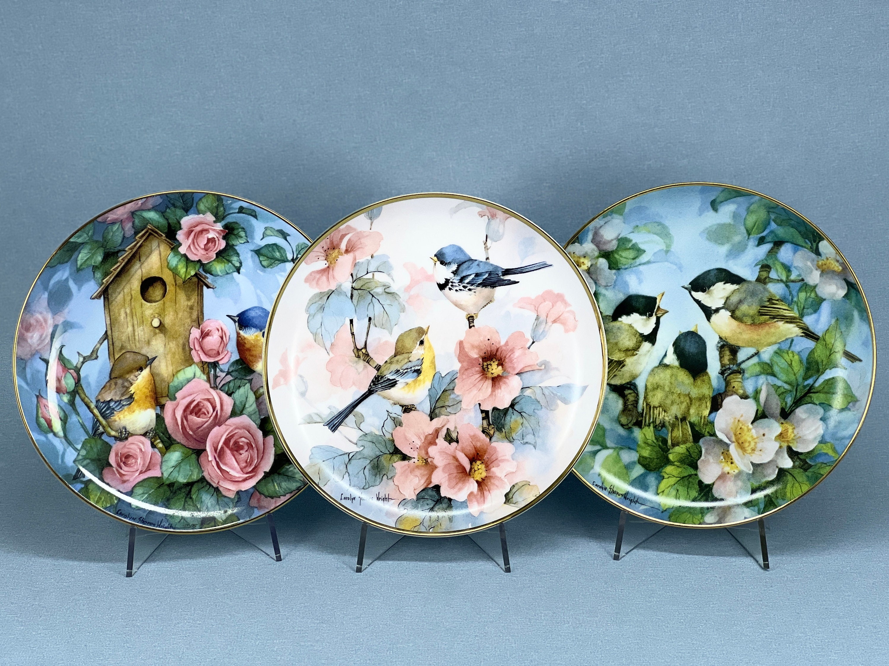 ロイヤルドルトン磁器プレートコレクション 鳥と花 キャロリン