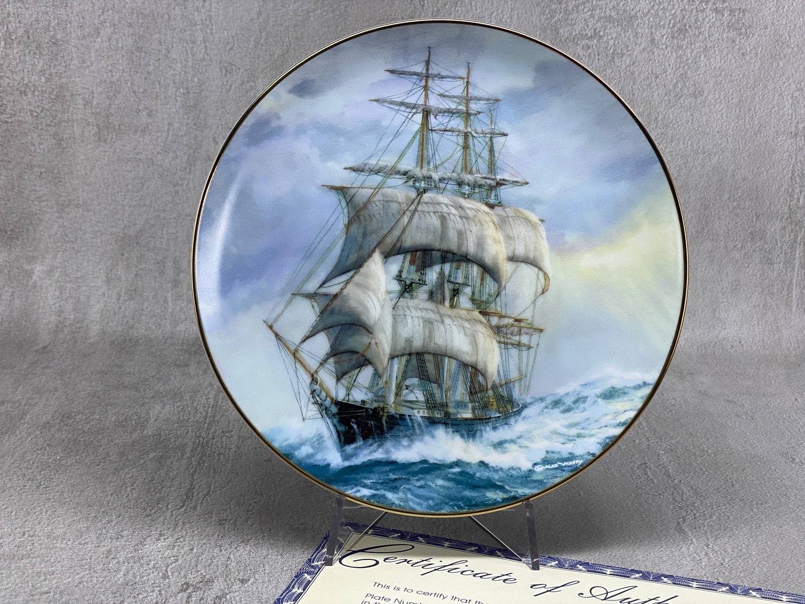 W.S. George Porcelain Collection Plates the Golden Age of the Clipper ...