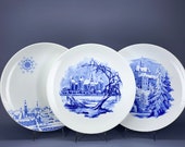 MEISSEN PORZELLAN Christmas Winter Views Plates Germany