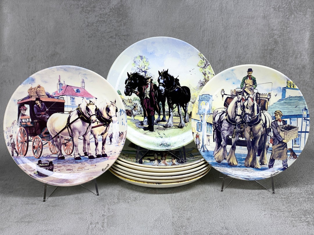 WORKING HORSES Porcelain Plates Collection by MG Green Smith