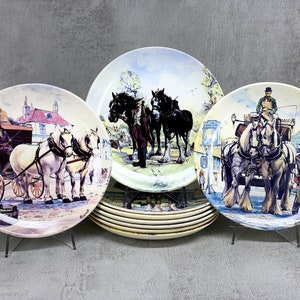 ARBEITSPFERDE Porzellan Teller Kollektion von MG Green Smith, Danbury Mint, Wedgwood