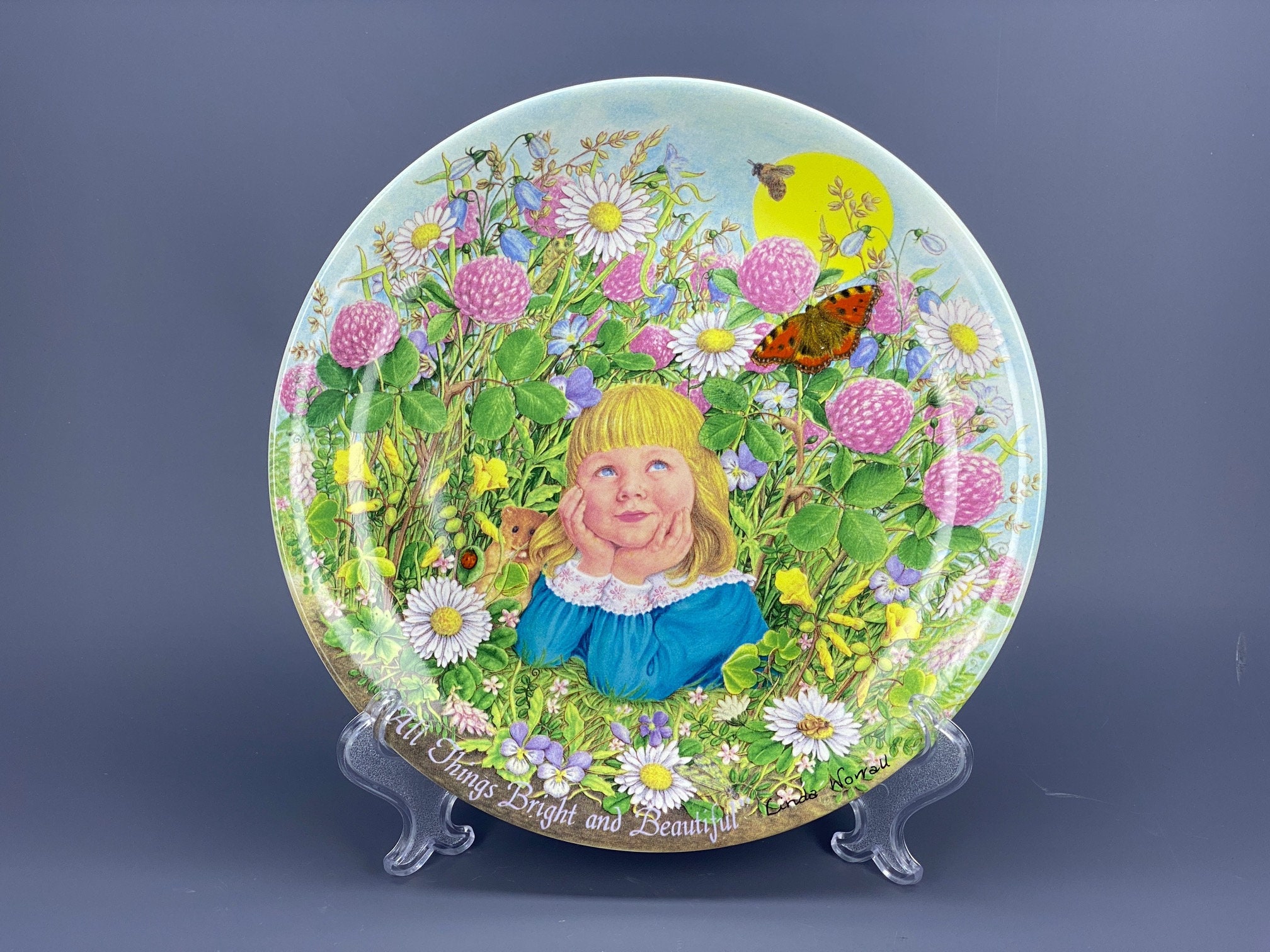 Linda Worrall 'all Things Bright' Porcelain Plate, Davenport