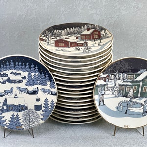 ARABIA Finland Kollektion von Weihnachtstellern Designed by Raija Uosikkinen 1978 - 1997
