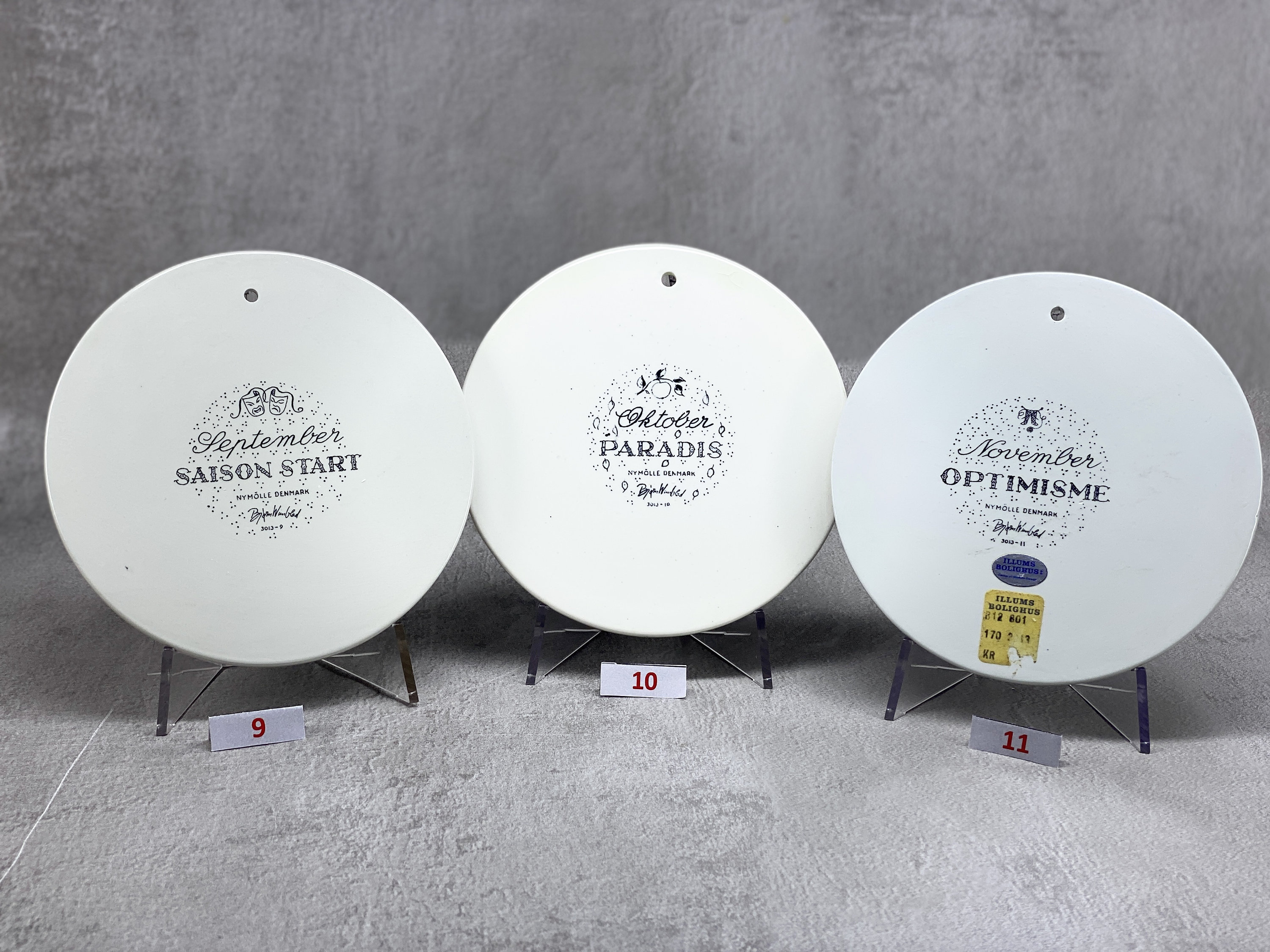 Bjorn Wiinblad NYMOLLE Vintage Wall Plates, Months of Love