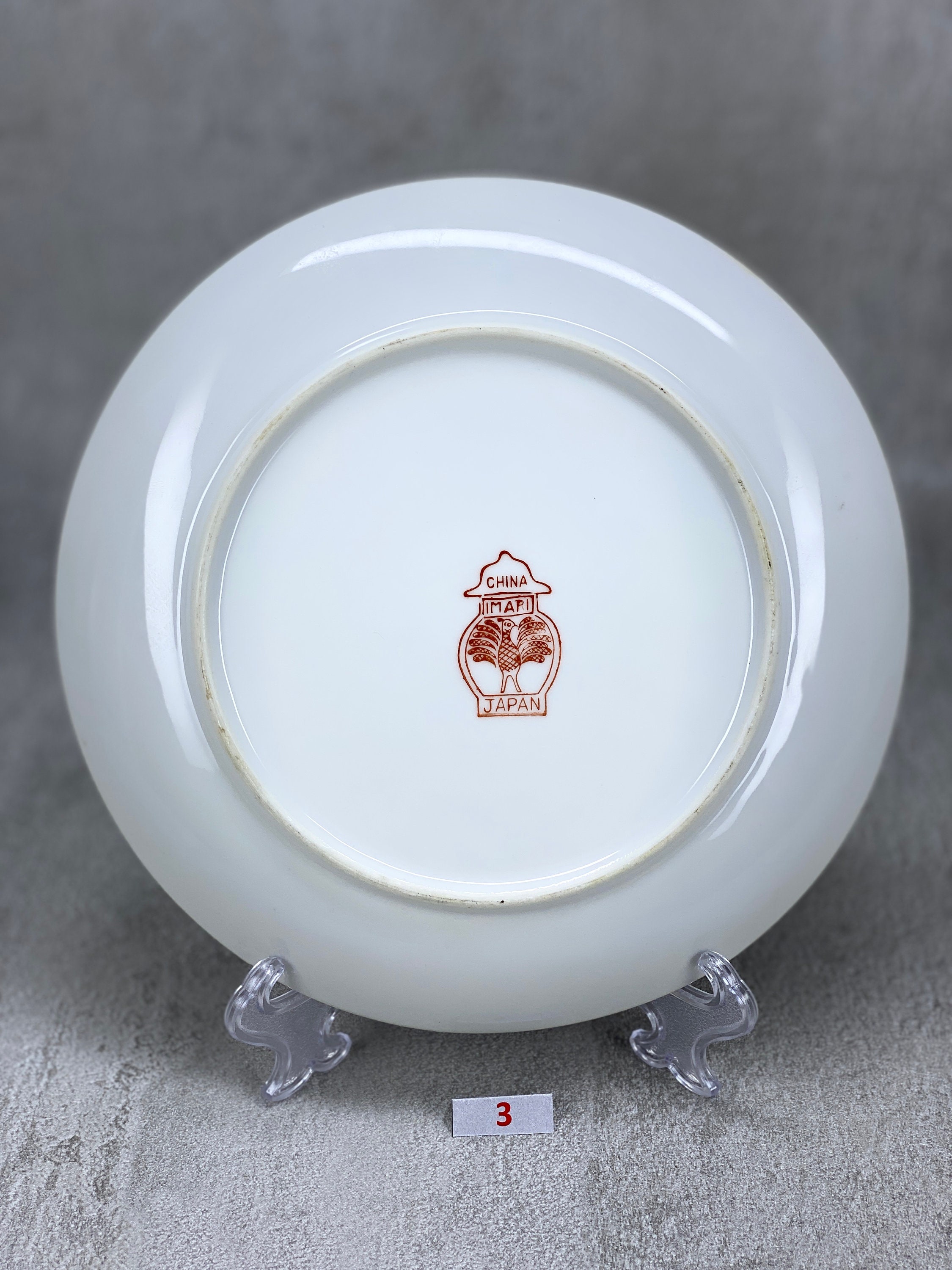 ゴールド 伊万里 中国 有田 掛絵紋 手描き 磁器 壁皿 マルチ