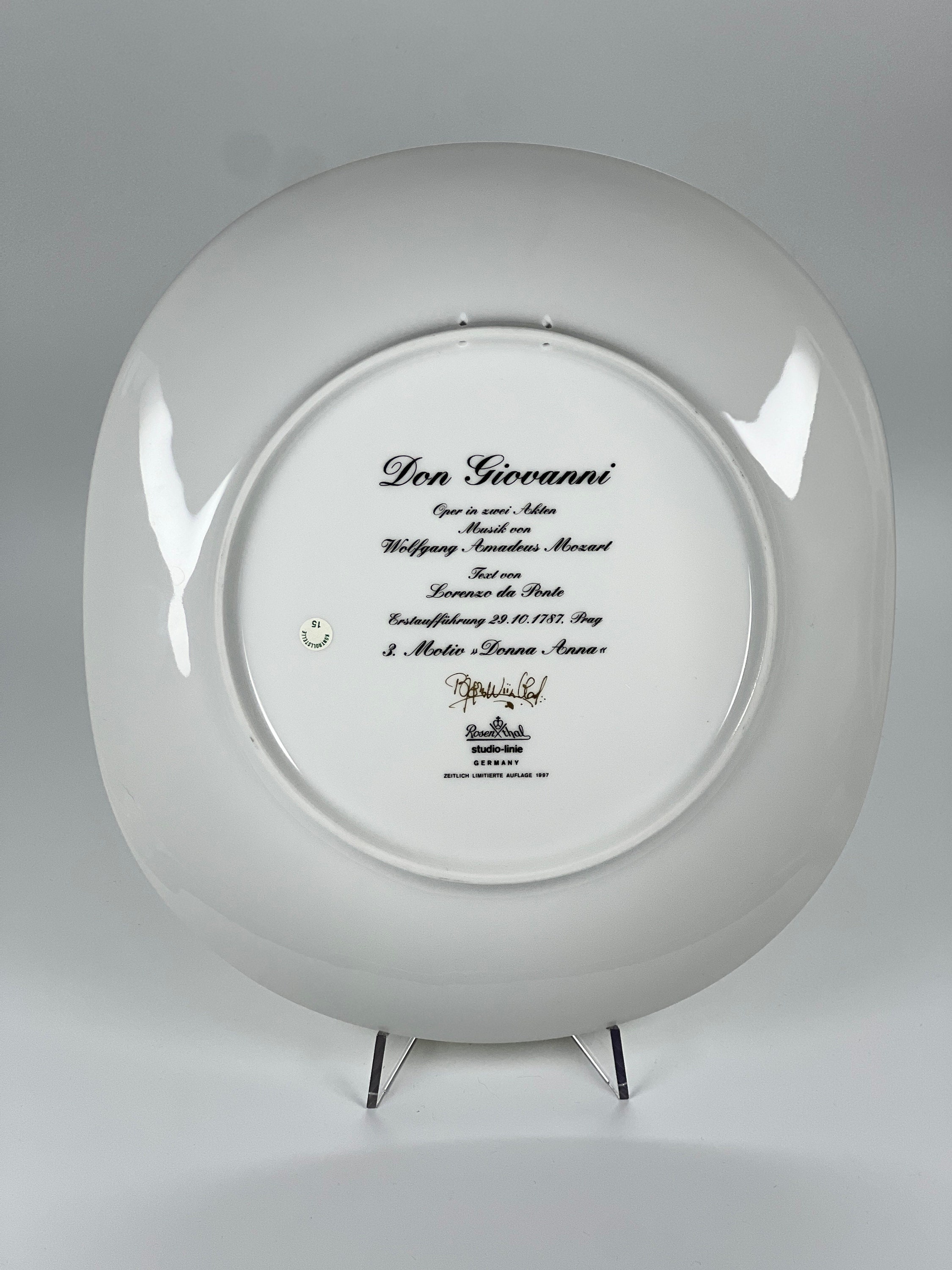 Bjorn Wiinblad Rosenthal Porcelain Plate, Don Giovanni Motif
