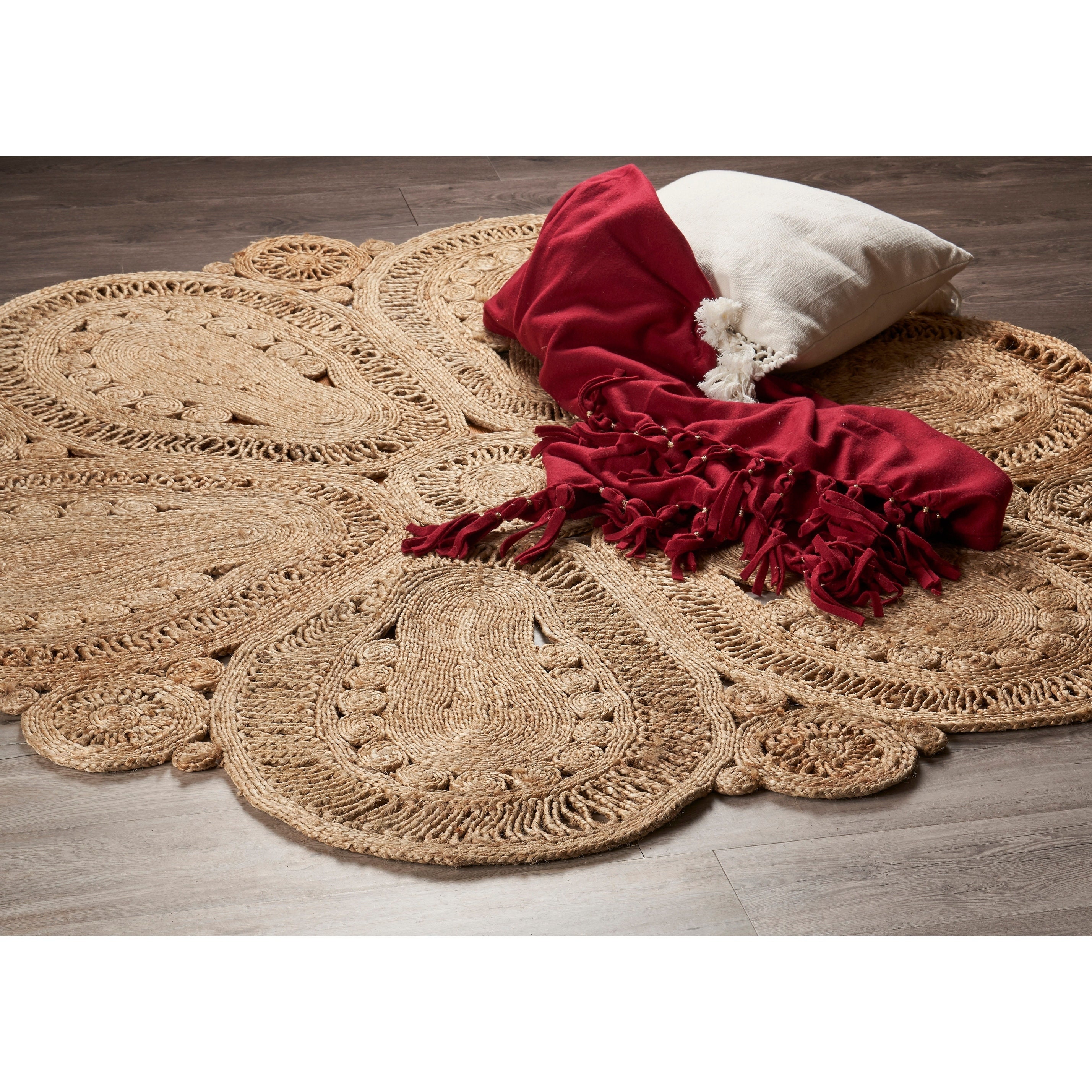 JUTE ROUND RUG 150CM Natural Handmade Hemp Carpet Etsy