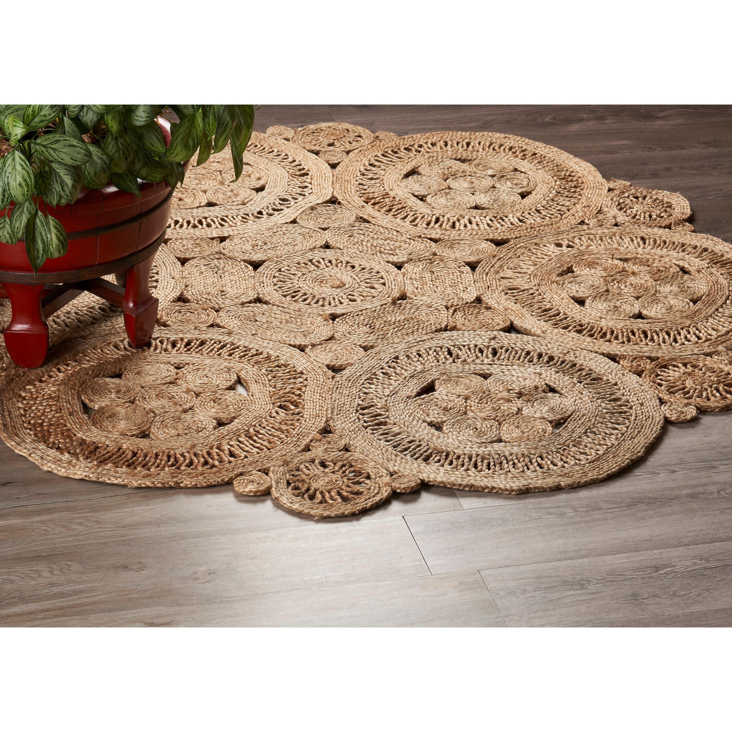 JUTE ROUND RUG 150 cm Natural Handmade Hemp Carpet Etsy