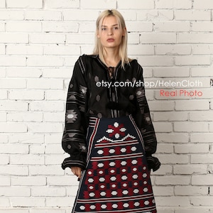 Embroidered skirt etsy sales