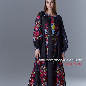 Ukrainian vyshyvanka dress, embroidered traditional clothing