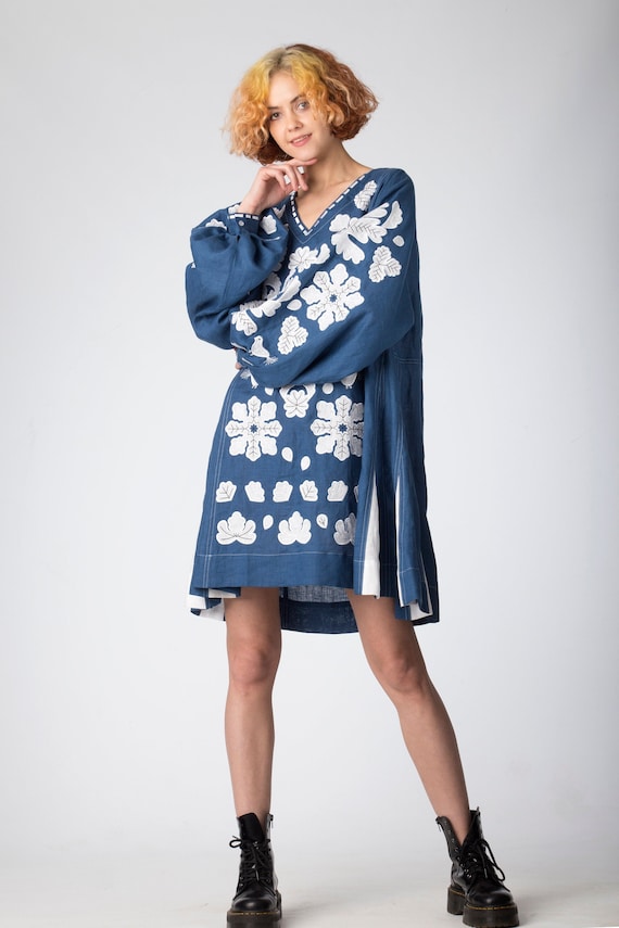 Neue Applikation abgeschnitten Design Frauen floral Boho Kleid