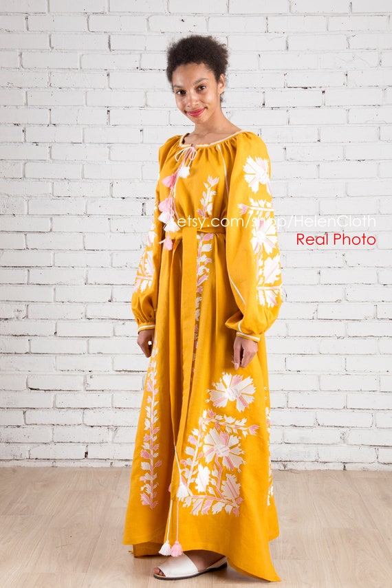 knee length dresses for ladies HANDMADE] Infit Dress - Real Linen 6 Colours XS main image 1