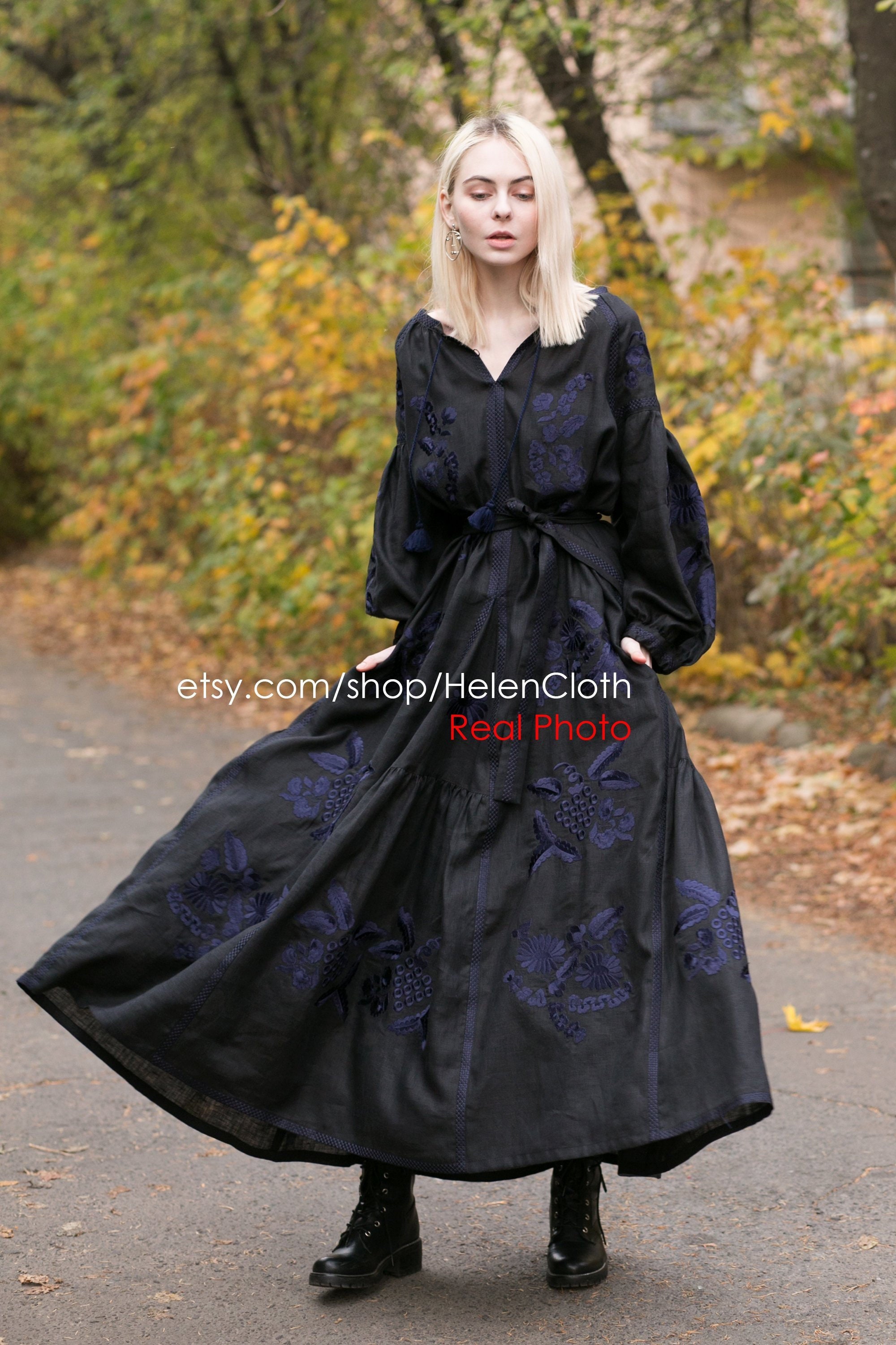 Arabic Dress, Muslim Moroccan Mexican Long Caftan, Ukrainian Vyshyvanka Kaftan Caftan Abaya